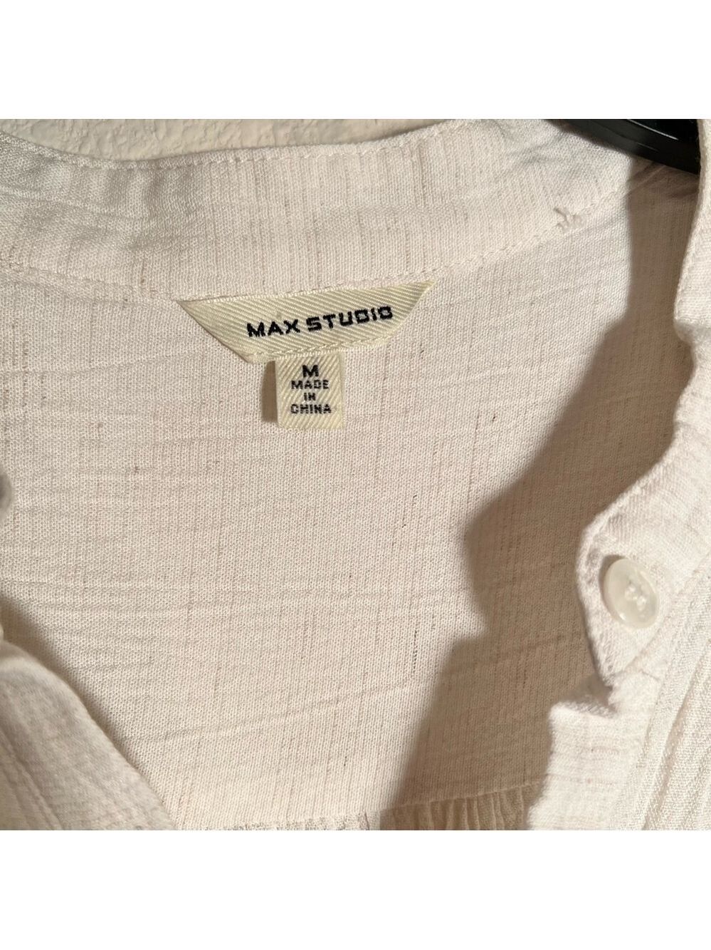 Max Studio Cream Button Up Blouse - Picture 3 of 8